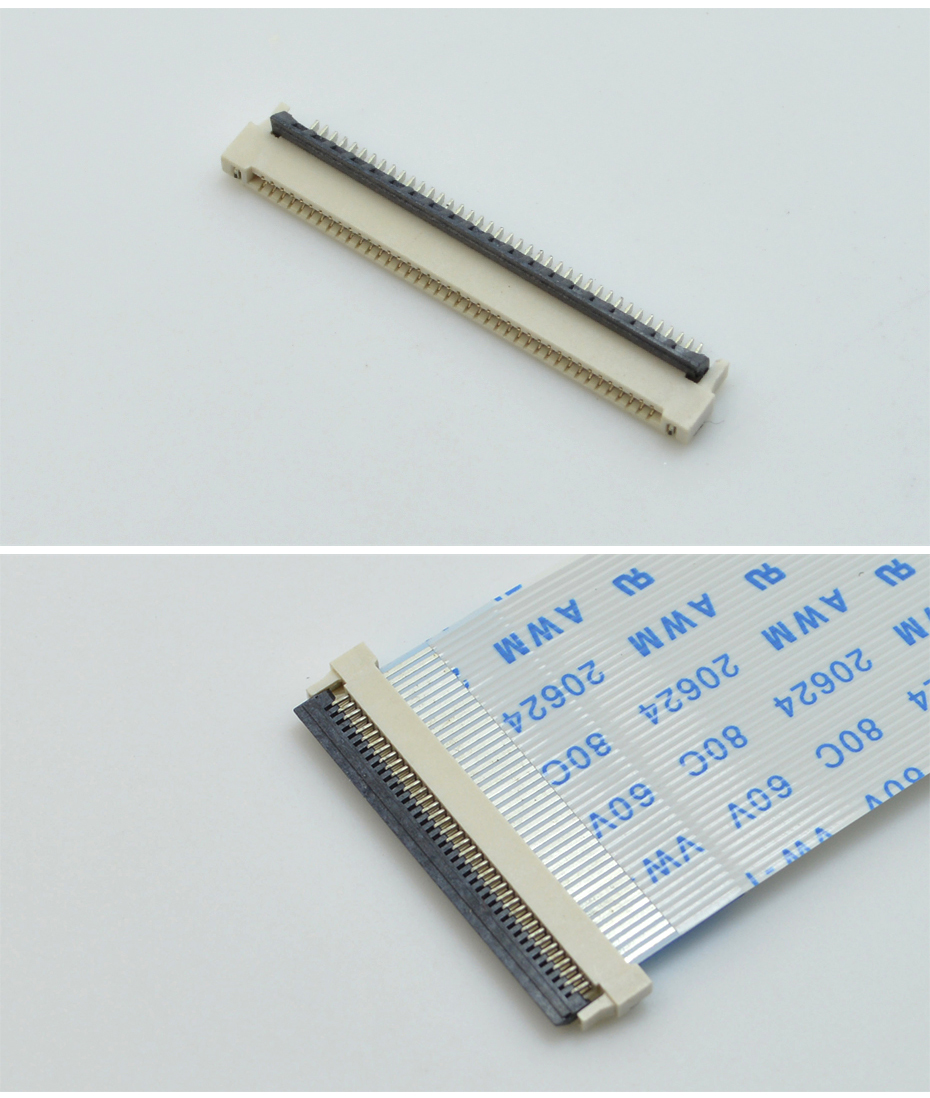 插件fpc连接器20pin-fpc连接器0.5mm后翻盖fpc连接器-91色蝌蚪