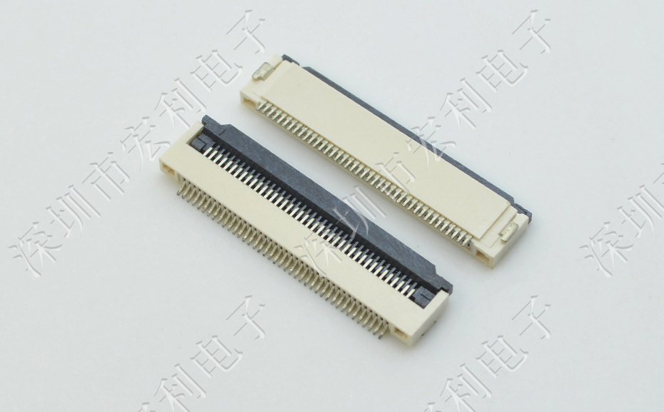 91色蝌蚪丨FFC/FPC软排线连接器 FPC插座 间距0.5mm-64p H2.0翻盖下接