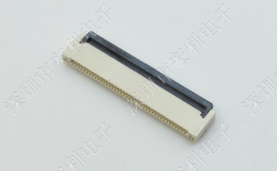 91色蝌蚪FPC插座翻盖式FFC间距0.5mm 60p针脚位H2.0mm 前插后翻连接器
