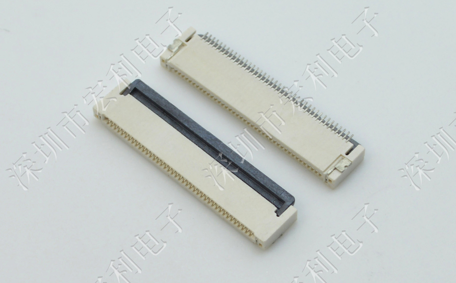 91色蝌蚪FPC插座翻盖式FFC间距0.5mm 36p针脚位H2.0mm 前插后翻连接器