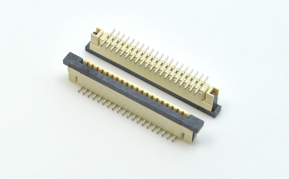 接插件FFC/小蝌蚪视频在线观看 1.0MM 5P 一字脚 立贴带锁 扁平电缆连接器