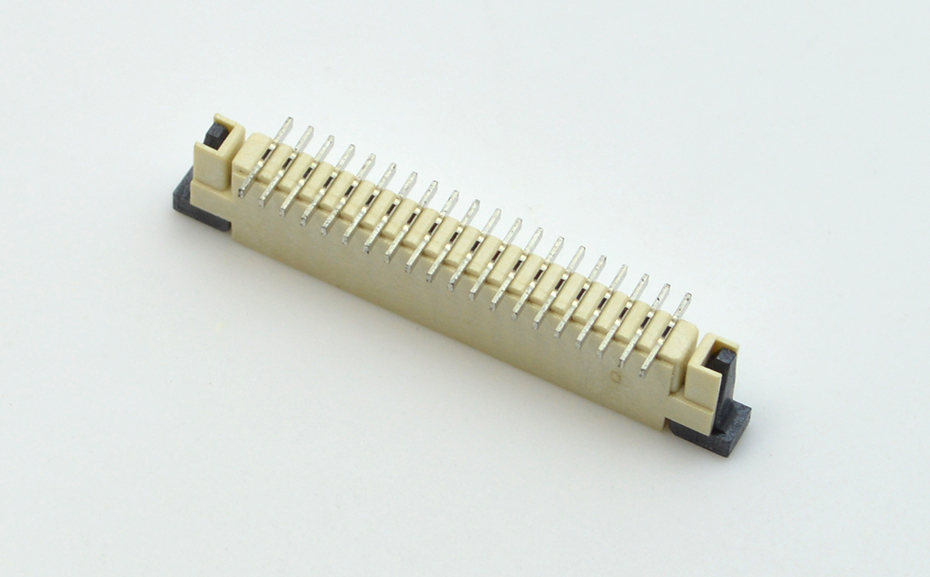 接插件FFC/小蝌蚪视频在线观看 1.0MM 5P 一字脚 立贴带锁 扁平电缆连接器