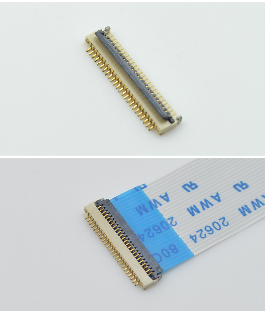 0.5 FPC/FFC连接器4/6/8/10/12/16/20/24/26/30/40P后翻盖H1.0,91色蝌蚪